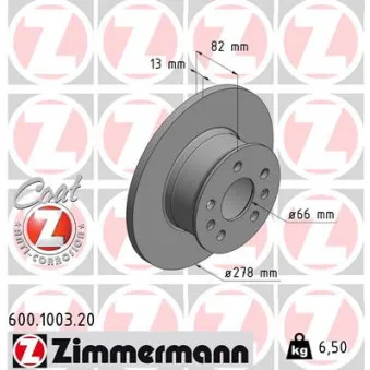 Jeu de 2 disques de frein avant ZIMMERMANN 600.1003.20