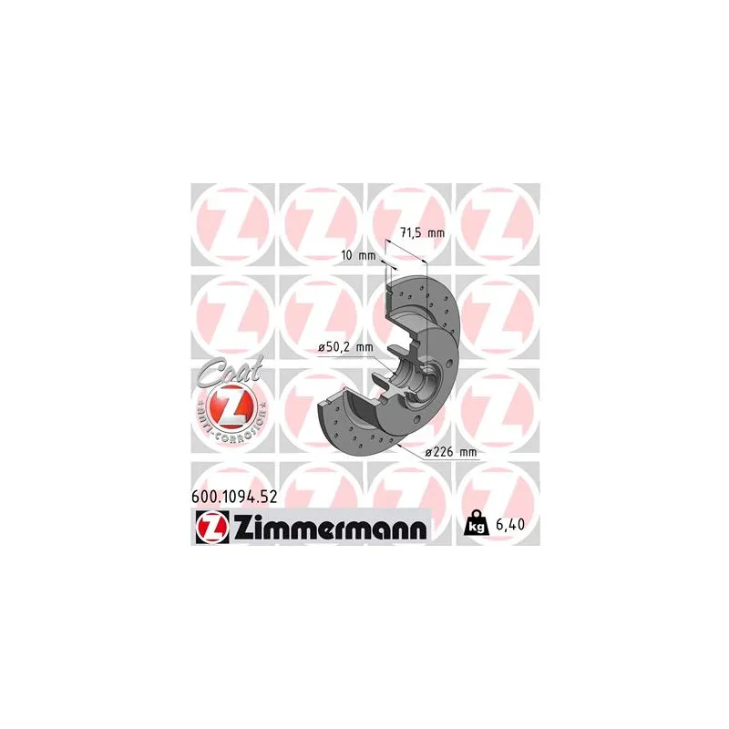 Jeu de 2 disques de frein avant ZIMMERMANN 600.1094.52