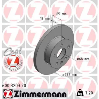 Jeu de 2 disques de frein avant ZIMMERMANN 600.3203.20