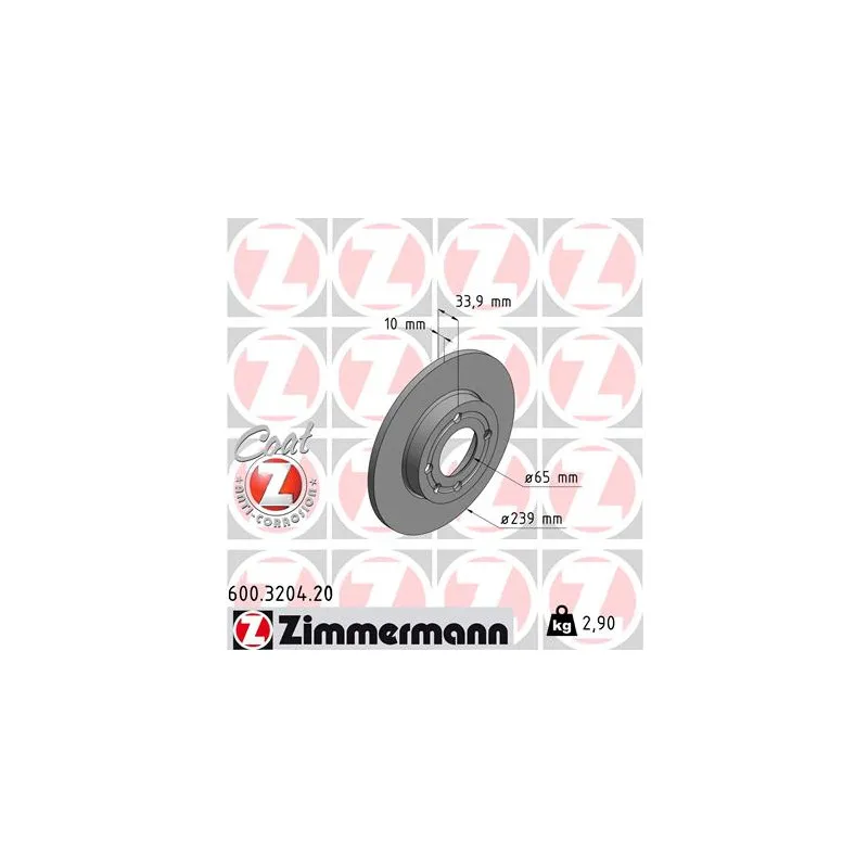 Jeu de 2 disques de frein avant ZIMMERMANN 600.3204.20