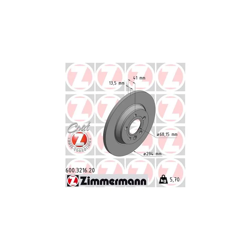 Jeu de 2 disques de frein arrière ZIMMERMANN 600.3216.20