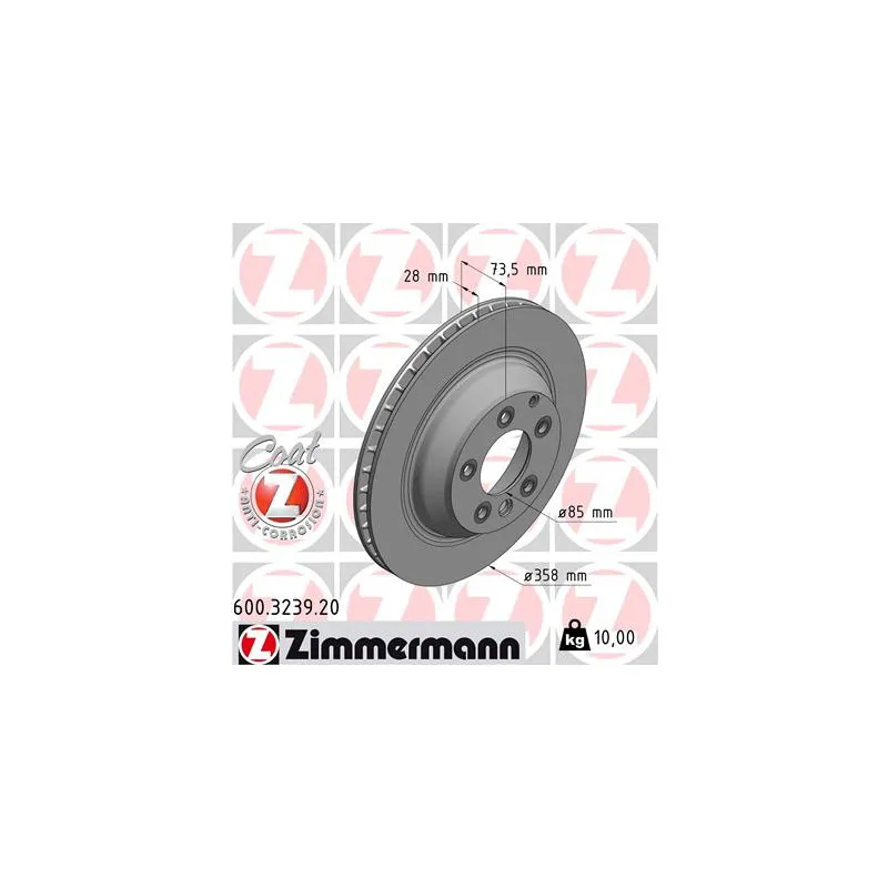 Jeu de 2 disques de frein arrière ZIMMERMANN 600.3239.20