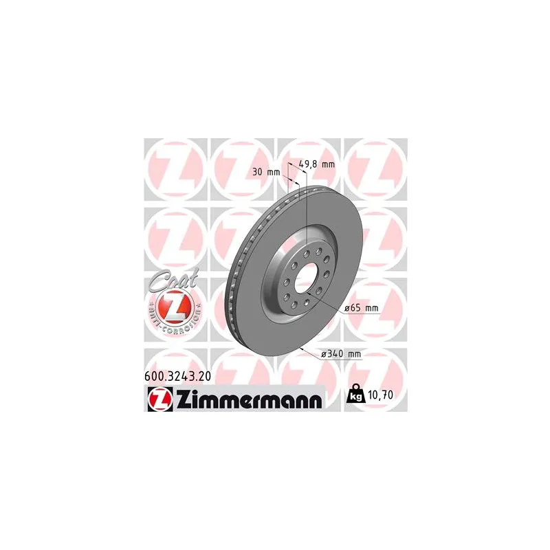 Jeu de 2 disques de frein avant ZIMMERMANN 600.3243.20