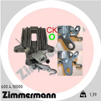 Étrier de frein arrière droit ZIMMERMANN 600.4.10000