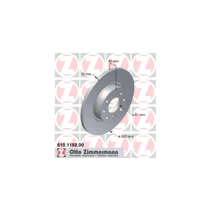 Jeu de 2 disques de frein avant ZIMMERMANN 610.1188.00