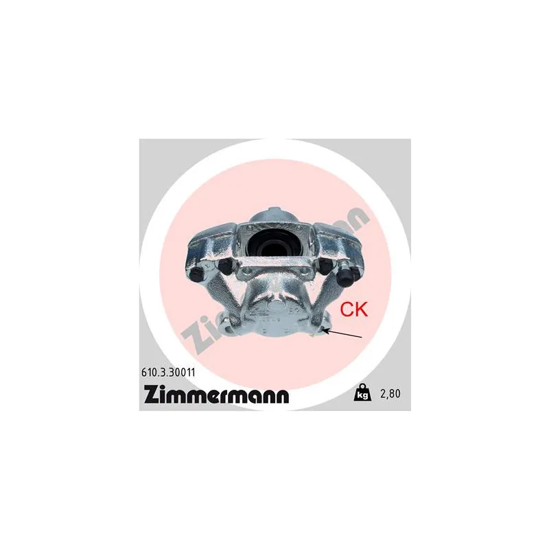 Étrier de frein arrière gauche ZIMMERMANN 610.3.30011
