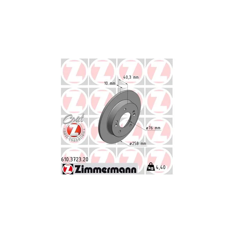 Jeu de 2 disques de frein arrière ZIMMERMANN 610.3723.20