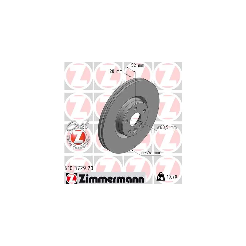 Jeu de 2 disques de frein avant ZIMMERMANN 610.3729.20