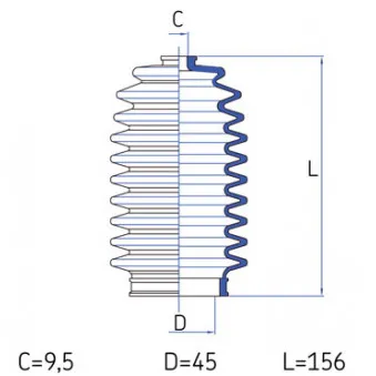 Joint-soufflet, direction SKF VKJP 2172