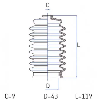 Joint-soufflet, direction SKF VKJP 2178
