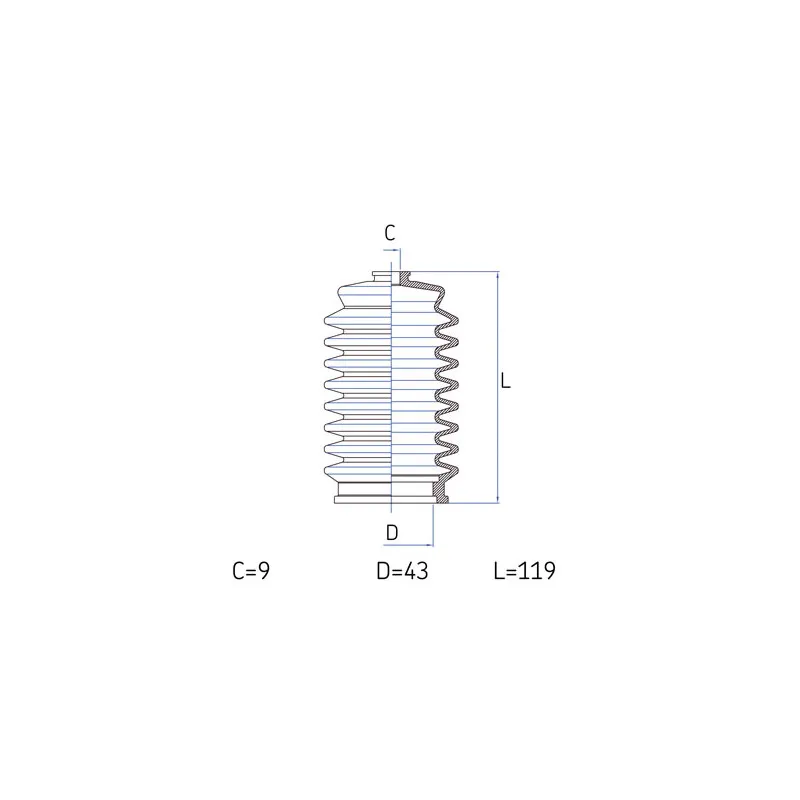 Joint-soufflet, direction SKF VKJP 2178