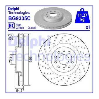 Jeu de 2 disques de frein avant DELPHI BG9335C
