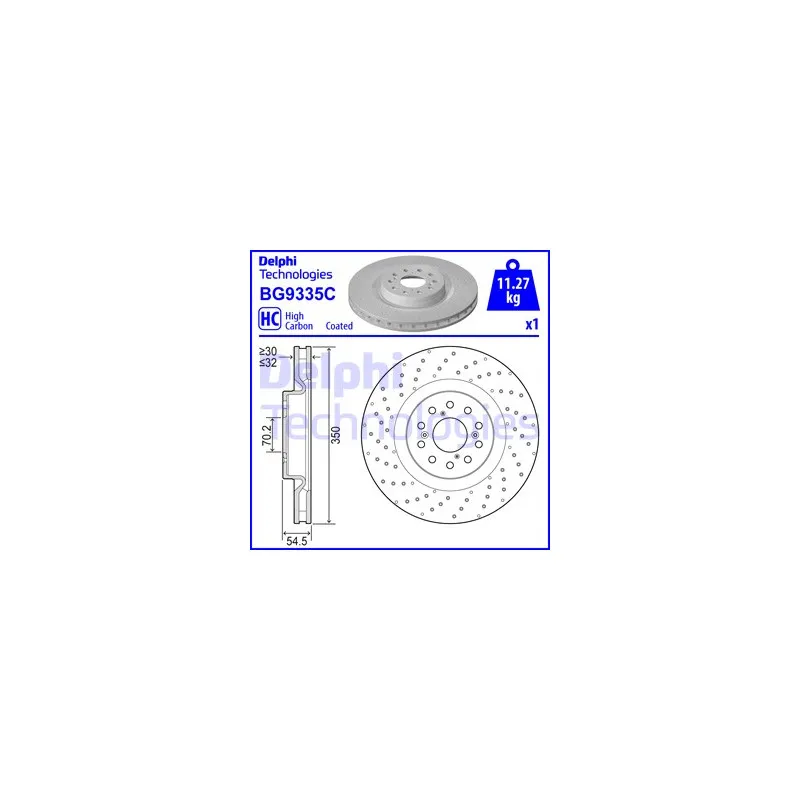 Jeu de 2 disques de frein avant DELPHI BG9335C