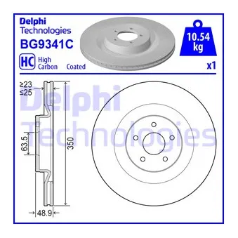Jeu de 2 disques de frein avant DELPHI BG9341C