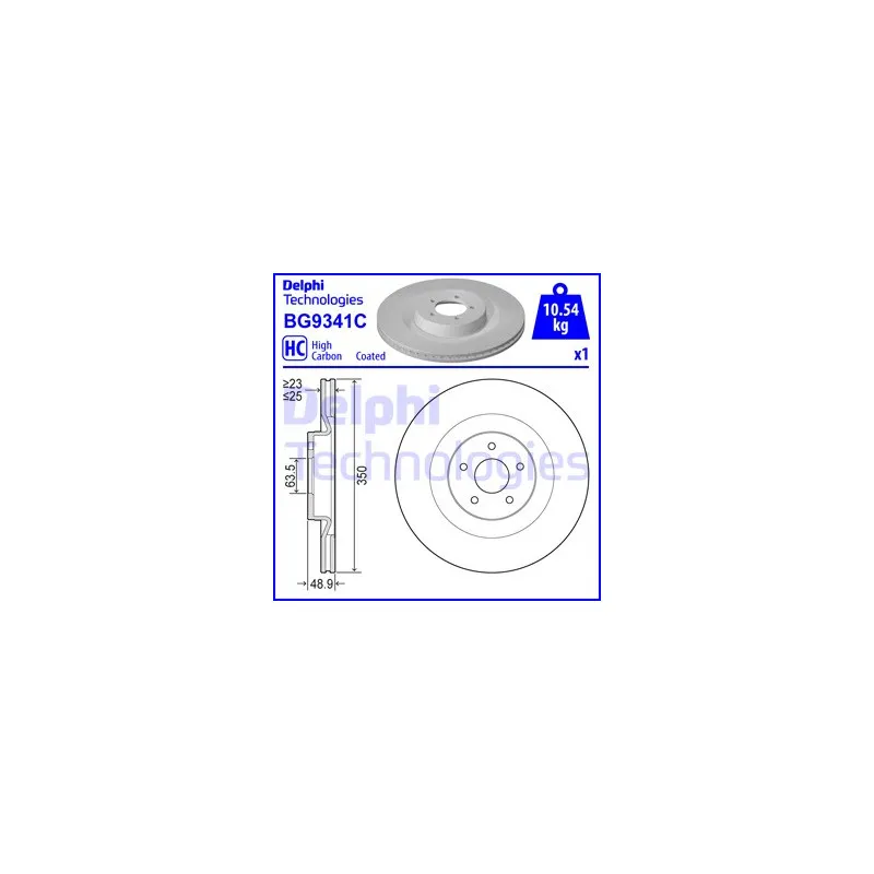 Jeu de 2 disques de frein avant DELPHI BG9341C