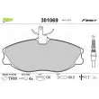 Jeu de 4 plaquettes de frein avant VALEO 301069 - Visuel 1