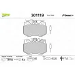 Jeu de 4 plaquettes de frein avant VALEO 301119 - Visuel 1