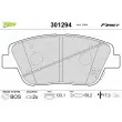 Jeu de 4 plaquettes de frein avant VALEO 301294 - Visuel 1
