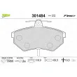 Jeu de 4 plaquettes de frein avant VALEO 301484 - Visuel 1