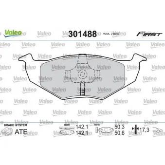 Jeu de 4 plaquettes de frein avant VALEO 301488