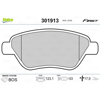 Jeu de 4 plaquettes de frein avant VALEO 301913
