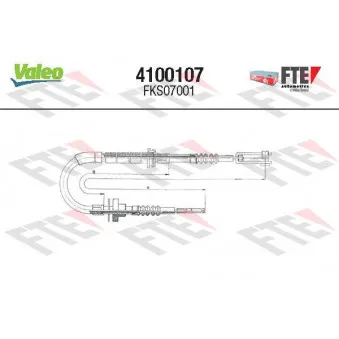 Tirette à câble, commande d'embrayage VALEO 4100107