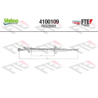 Tirette à câble, commande d'embrayage VALEO 4100109