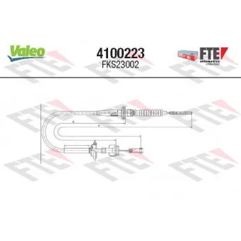Tirette à câble, commande d'embrayage VALEO 4100223