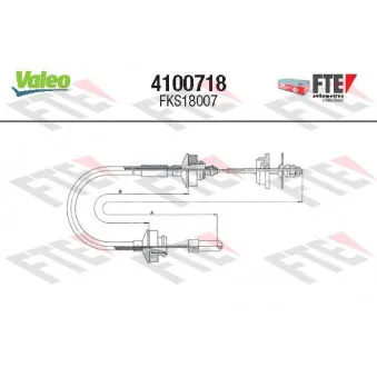 Tirette à câble, commande d'embrayage VALEO 4100718