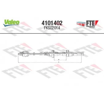 Tirette à câble, commande d'embrayage VALEO 4101402