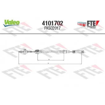 Tirette à câble, commande d'embrayage VALEO 4101702