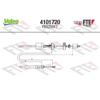 Tirette à câble, commande d'embrayage VALEO 4101720