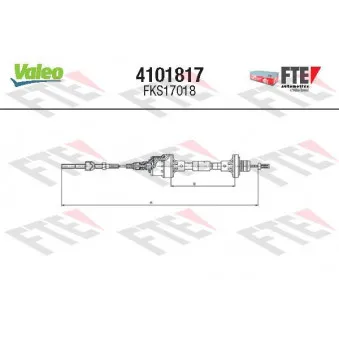 Tirette à câble, commande d'embrayage VALEO 4101817