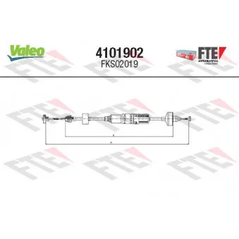 Tirette à câble, commande d'embrayage VALEO 4101902
