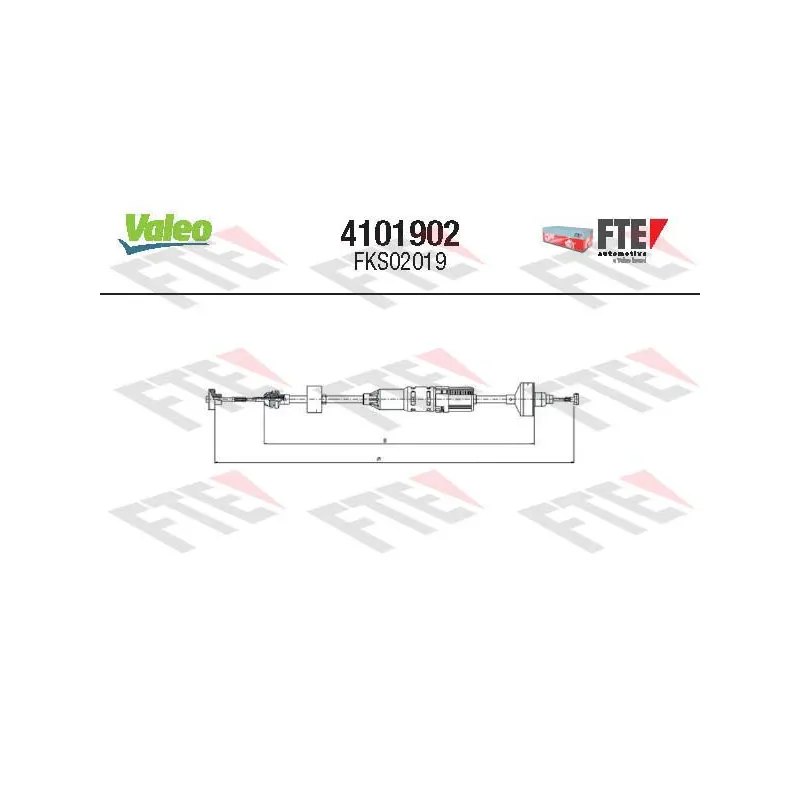 Tirette à câble, commande d'embrayage VALEO 4101902