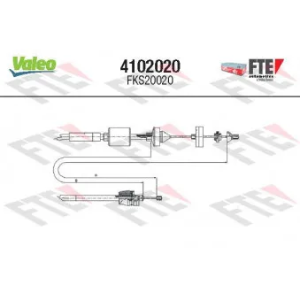 Tirette à câble, commande d'embrayage VALEO 4102020