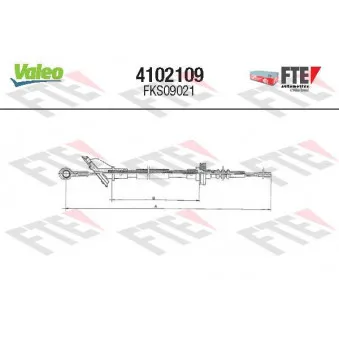 Tirette à câble, commande d'embrayage VALEO 4102109