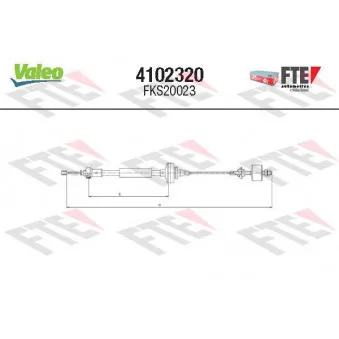 Tirette à câble, commande d'embrayage VALEO 4102320