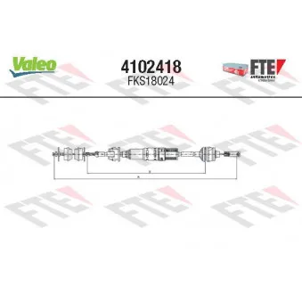 Tirette à câble, commande d'embrayage VALEO 4102418