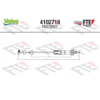 Tirette à câble, commande d'embrayage VALEO 4102718