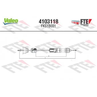 Tirette à câble, commande d'embrayage VALEO 4103118