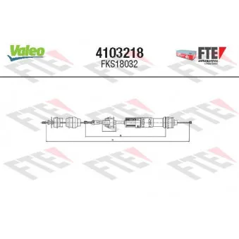 Tirette à câble, commande d'embrayage VALEO 4103218