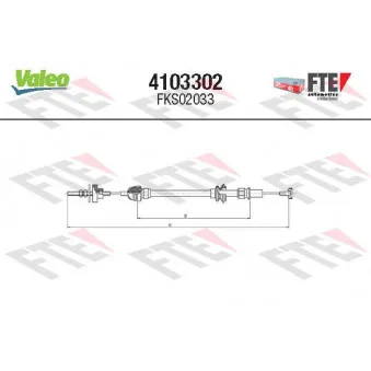 Tirette à câble, commande d'embrayage VALEO 4103302