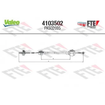 Tirette à câble, commande d'embrayage VALEO 4103502