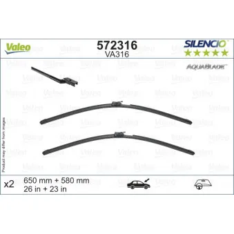 Kit balais d'essuie-glace VALEO 572316