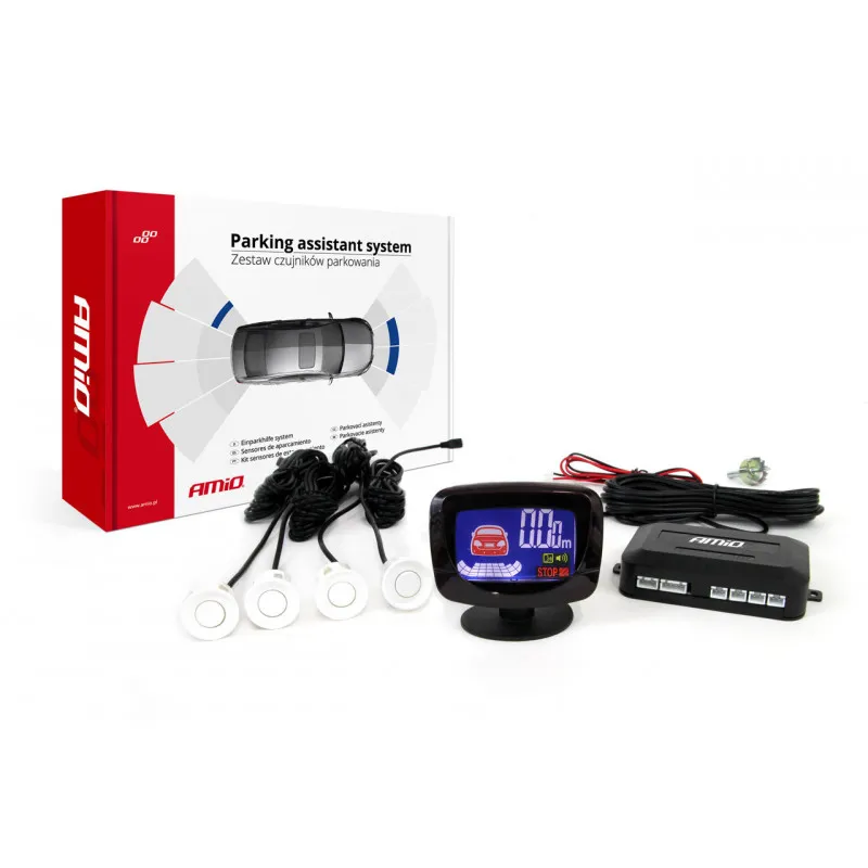 Système d'aide au stationnement LED-GRAF 4 capteur blanc AMIO 01563