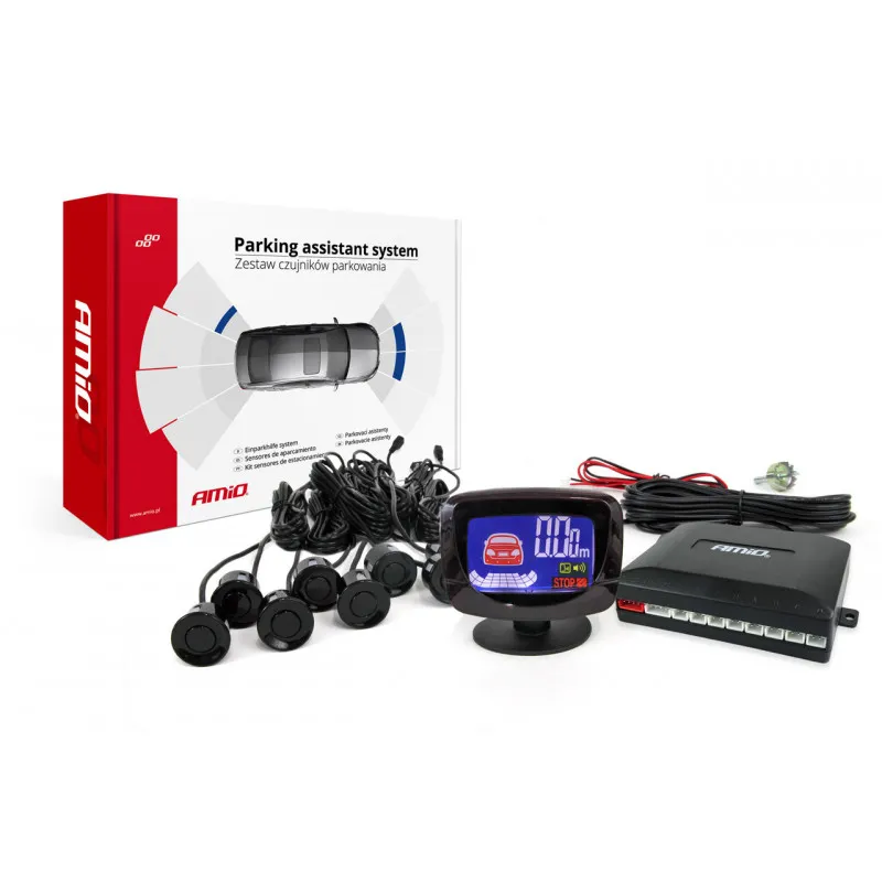Système d'aide au stationnement LED-GRAF 8 capteur noir AMIO 01559