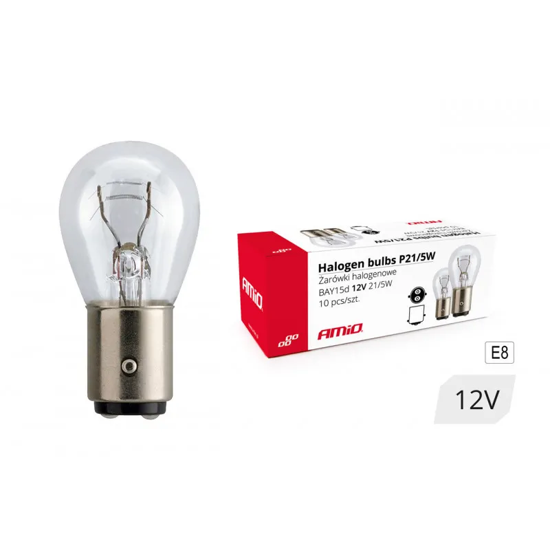 Lot de 10 ampoules, feu clignotant P21/5W AMIO 01488