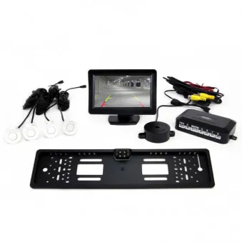 Système d'aide au stationnement TFT 4,3 "avec CAM-402 LED 4 capteurs blanc AMIO 01551