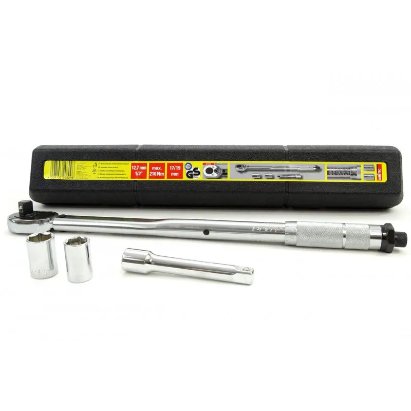 Clé dynamométrique 42-210 NM avec douilles 17/19 mm + rallonge AMIO 02407